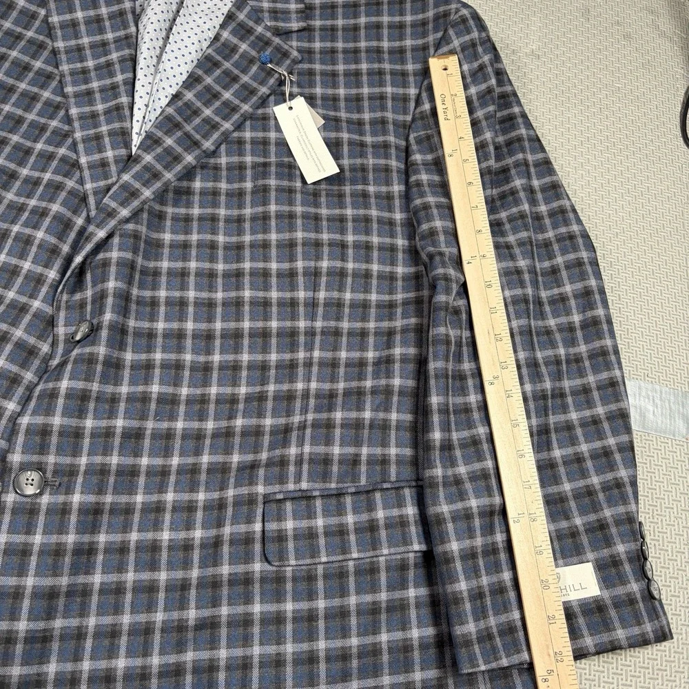 Oak Hill Blazer 4XL Men Gray Glen Plaid Check Basket Weave Sport Coat Jacket NWT